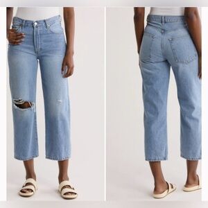Etica Light Blue Distressed Ankle Jeans